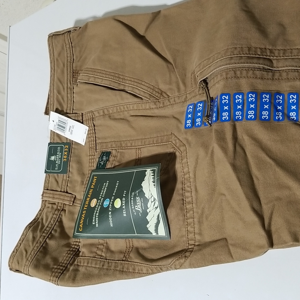 G.H.Bass Canvass Terrain Pants Size:38x32 Color: Ermine (Tan)